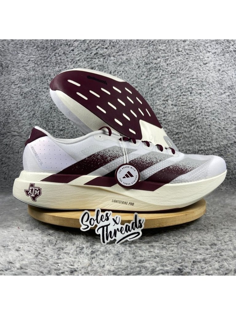 Adidas Adizero Evo Sl Texas A&M Size 13 Men Running White Team Maroon Jq4566